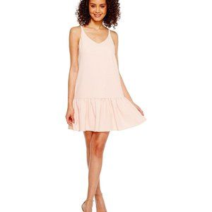 TRINA TURK Conservatory Crepe Flounce Dress in Peach Sorbet Size 6 Brand…